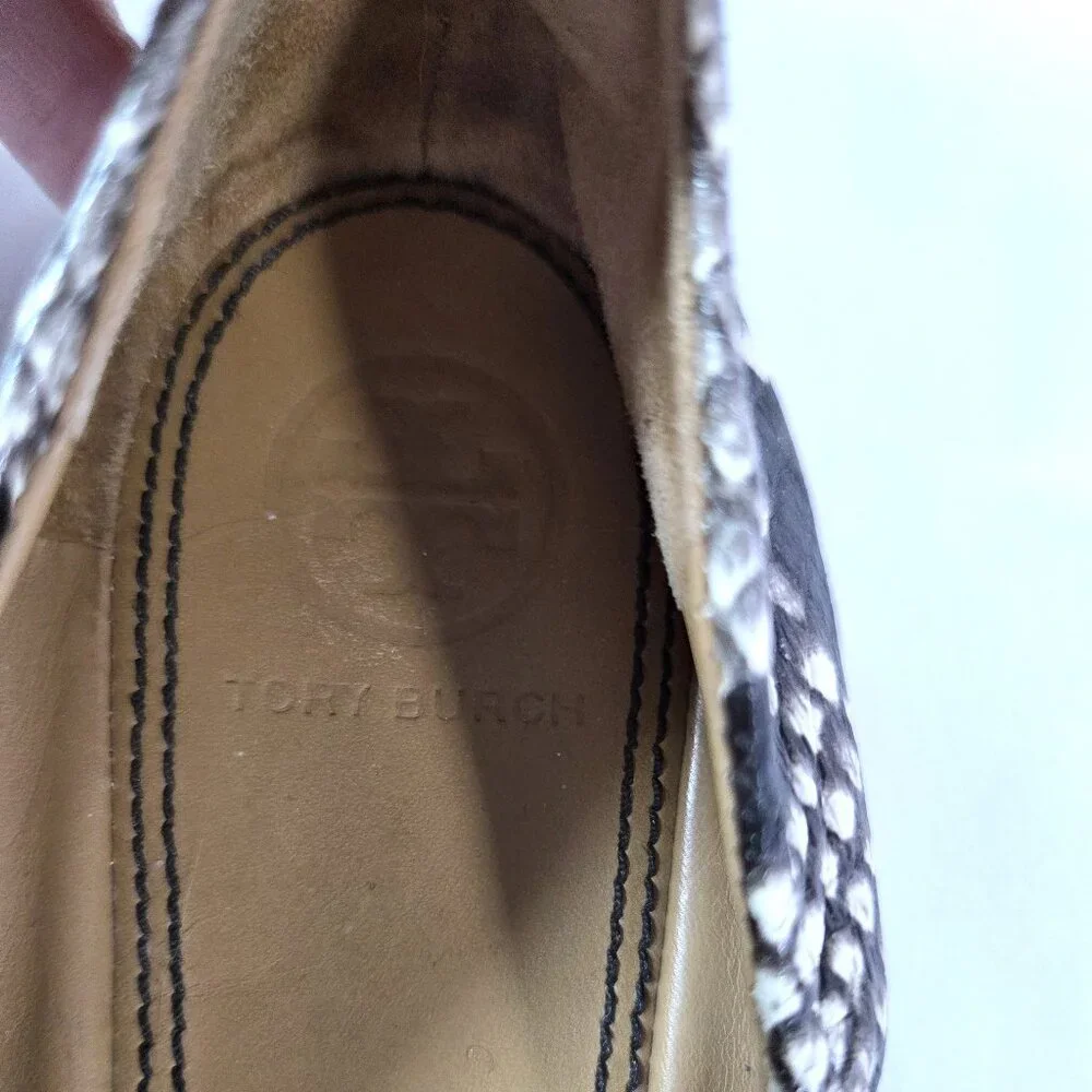 Tory Burch Snakeskin Print Leather Ballet Flats Size 8.5